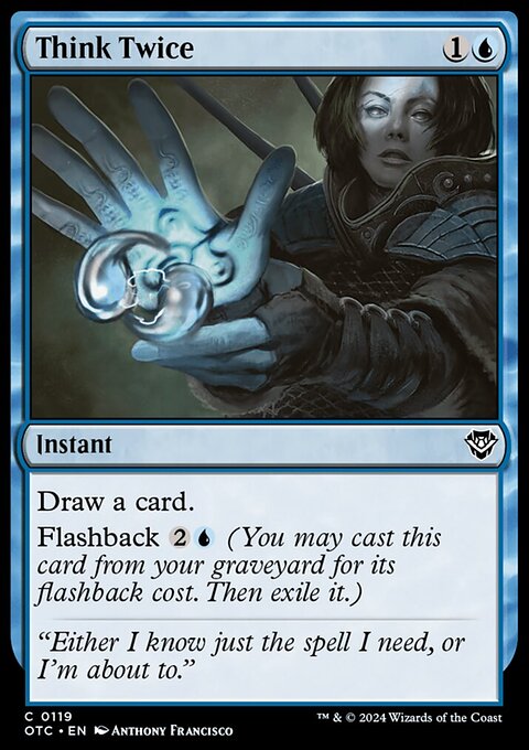 Think Twice, Outlaws of Thunder Junction Commander #119, Magic: The Gathering card