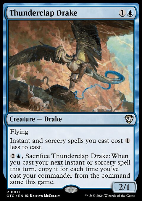 Thunderclap Drake, Outlaws of Thunder Junction Commander #17, Magic: The Gathering card