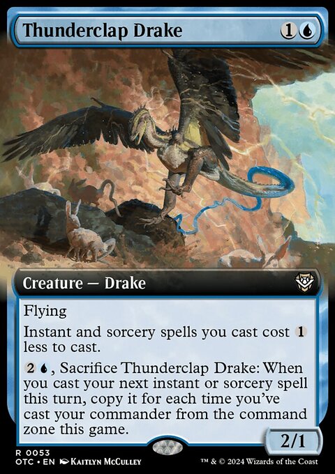 Thunderclap Drake, Outlaws of Thunder Junction Commander #53, Magic: The Gathering card