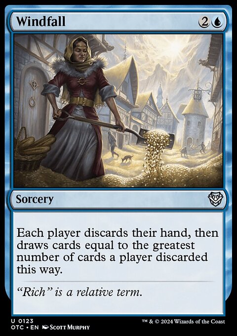 Windfall, Outlaws of Thunder Junction Commander #123, Magic: The Gathering card