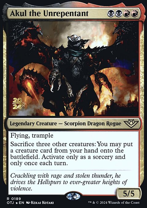 Akul the Unrepentant, Outlaws of Thunder Junction Promos #189s, Magic: The Gathering card