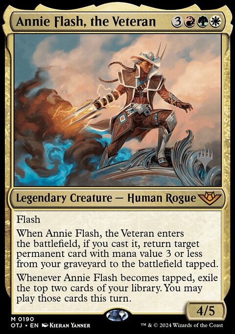 Annie Flash, the Veteran, Outlaws of Thunder Junction Promos #190p, Magic: The Gathering card