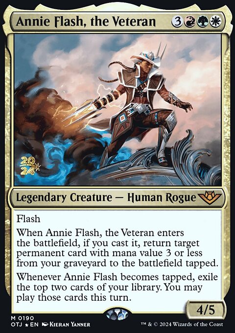 Annie Flash, the Veteran, Outlaws of Thunder Junction Promos #190s, Magic: The Gathering card