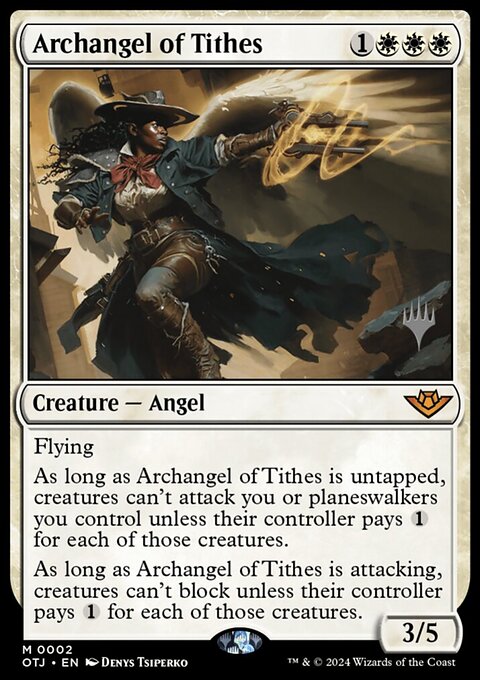 Archangel of Tithes, Outlaws of Thunder Junction Promos #2p, Magic: The Gathering card