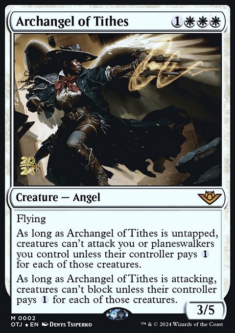 Archangel of Tithes, Outlaws of Thunder Junction Promos #2s, Magic: The Gathering card