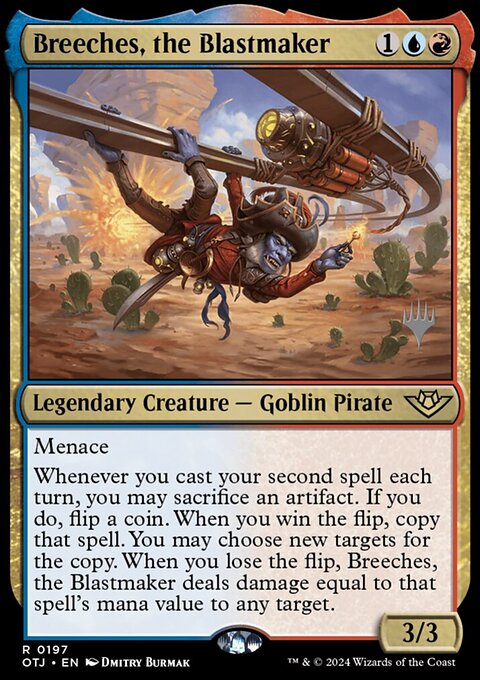 Breeches, the Blastmaker, Outlaws of Thunder Junction Promos #197p, Magic: The Gathering card