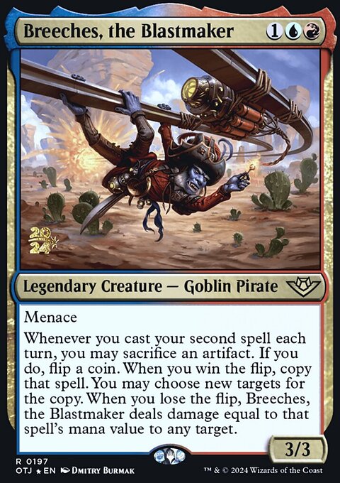 Breeches, the Blastmaker, Outlaws of Thunder Junction Promos #197s, Magic: The Gathering card