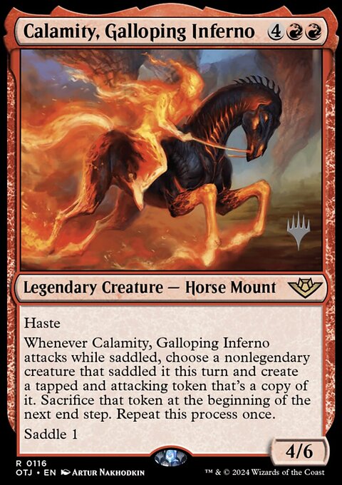 Calamity, Galloping Inferno, Outlaws of Thunder Junction Promos #116p, Magic: The Gathering card