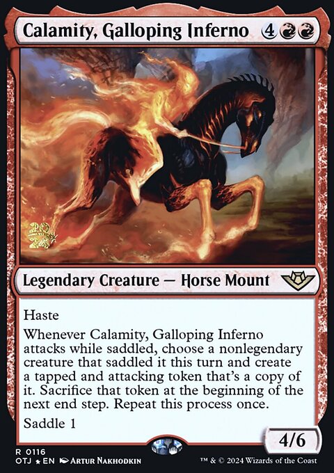 Calamity, Galloping Inferno, Outlaws of Thunder Junction Promos #116s, Magic: The Gathering card