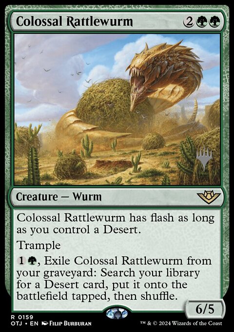 Colossal Rattlewurm, Outlaws of Thunder Junction Promos #159p, Magic: The Gathering card