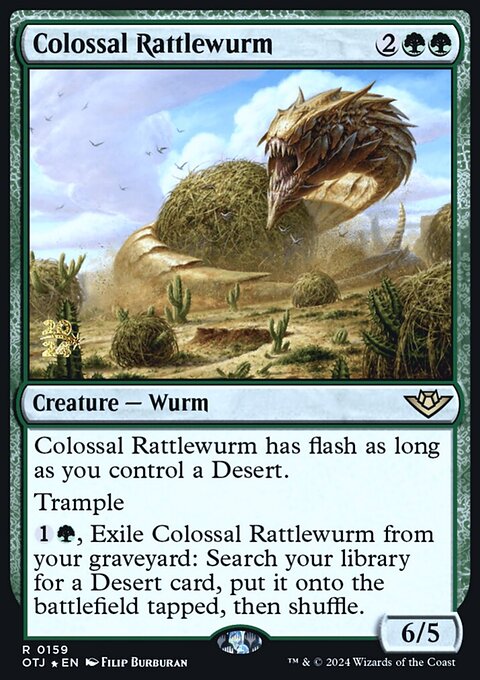 Colossal Rattlewurm, Outlaws of Thunder Junction Promos #159s, Magic: The Gathering card