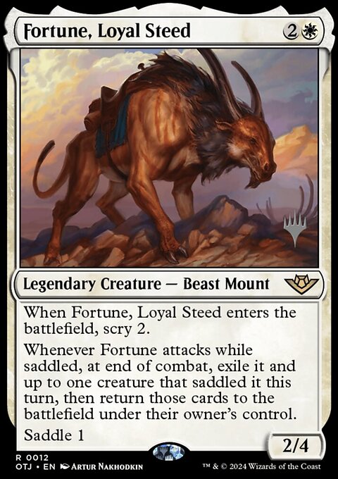 Fortune, Loyal Steed, Outlaws of Thunder Junction Promos #12p, Magic: The Gathering card