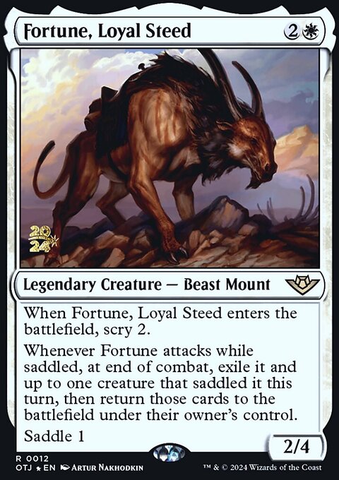 Fortune, Loyal Steed, Outlaws of Thunder Junction Promos #12s, Magic: The Gathering card