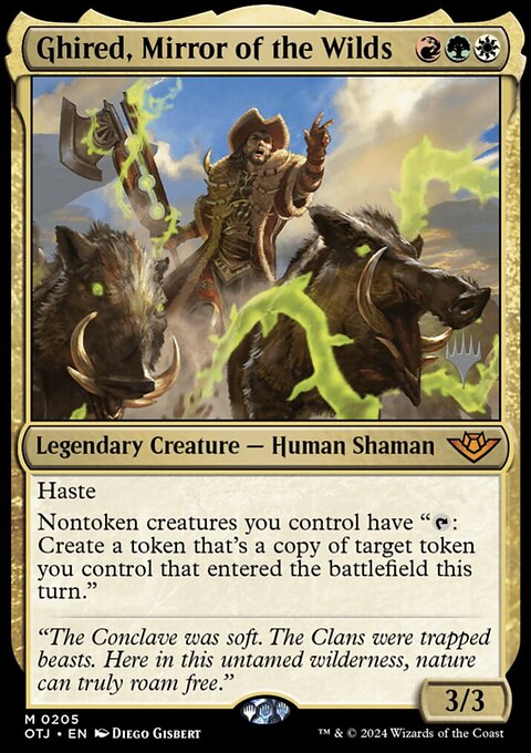 Ghired, Mirror of the Wilds, Outlaws of Thunder Junction Promos #205p, Magic: The Gathering card