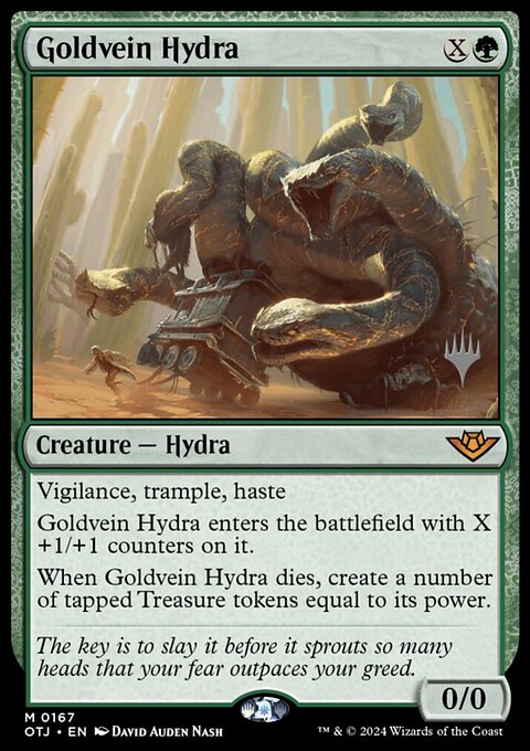 Goldvein Hydra, Outlaws of Thunder Junction Promos #167p, Magic: The Gathering card