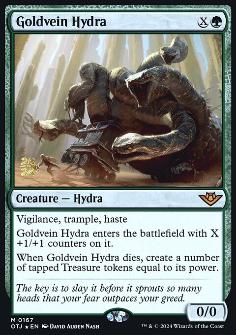 Goldvein Hydra, Outlaws of Thunder Junction Promos #167s, Magic: The Gathering card