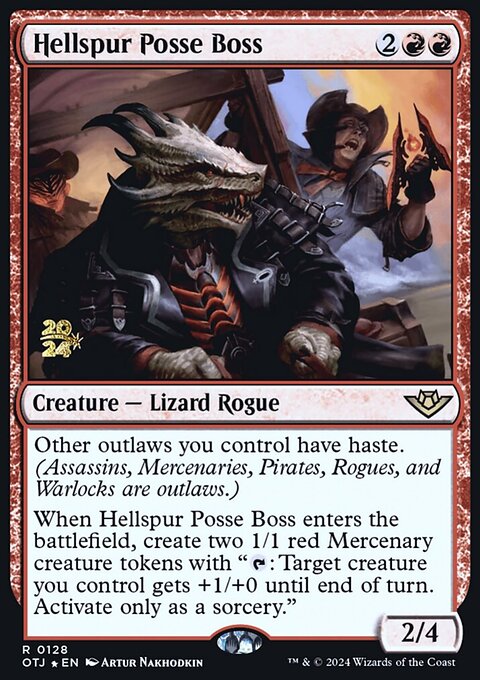 Hellspur Posse Boss, Outlaws of Thunder Junction Promos #128s, Magic: The Gathering card