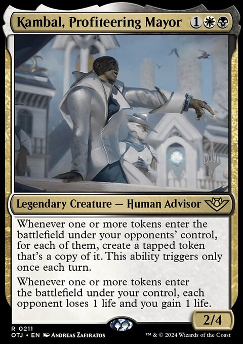 Kambal, Profiteering Mayor, Outlaws of Thunder Junction Promos #211p, Magic: The Gathering card
