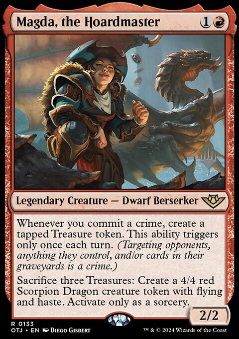 Magda, the Hoardmaster, Outlaws of Thunder Junction Promos #133p, Magic: The Gathering card