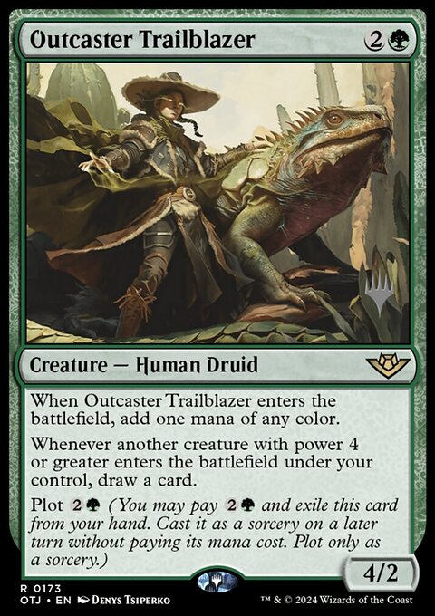 Outcaster Trailblazer, Outlaws of Thunder Junction Promos #173p, Magic: The Gathering card