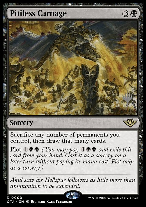 Pitiless Carnage, Outlaws of Thunder Junction Promos #98p, Magic: The Gathering card