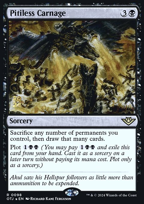 Pitiless Carnage, Outlaws of Thunder Junction Promos #98s, Magic: The Gathering card