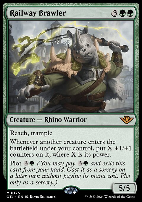 Railway Brawler, Outlaws of Thunder Junction Promos #175p, Magic: The Gathering card