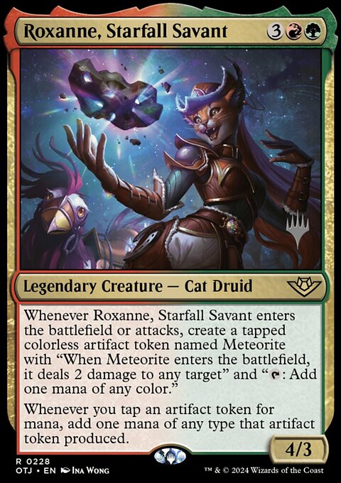 Roxanne, Starfall Savant, Outlaws of Thunder Junction Promos #228p, Magic: The Gathering card