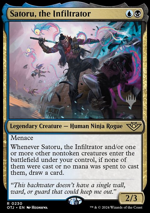 Satoru, the Infiltrator, Outlaws of Thunder Junction Promos #230p, Magic: The Gathering card
