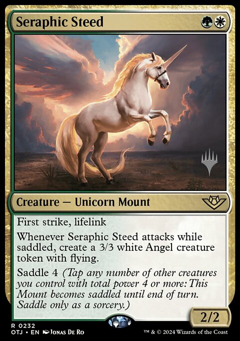Seraphic Steed, Outlaws of Thunder Junction Promos #232p, Magic: The Gathering card