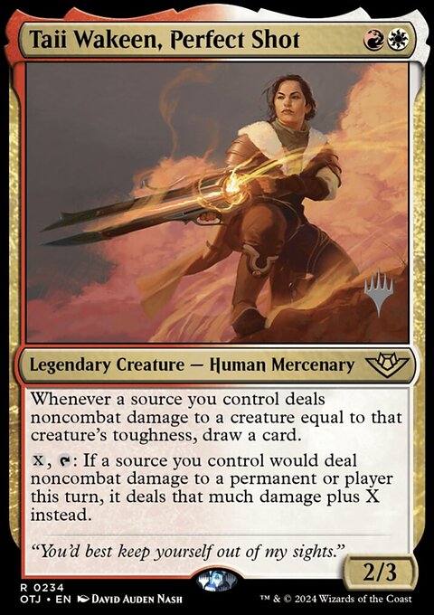 Taii Wakeen, Perfect Shot, Outlaws of Thunder Junction Promos #234p, Magic: The Gathering card