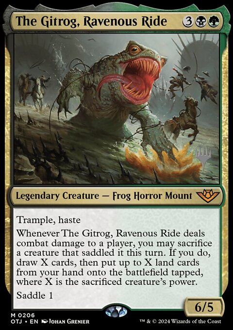 The Gitrog, Ravenous Ride, Outlaws of Thunder Junction Promos #206p, Magic: The Gathering card