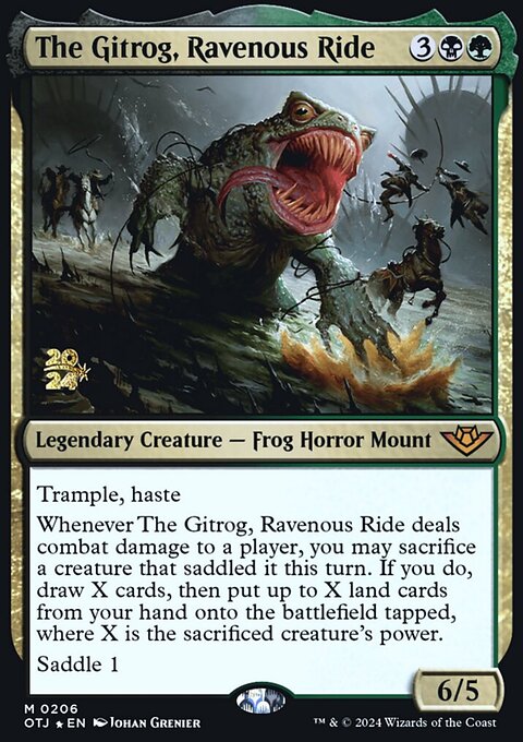 The Gitrog, Ravenous Ride, Outlaws of Thunder Junction Promos #206s, Magic: The Gathering card
