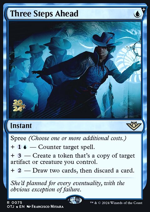 Three Steps Ahead, Outlaws of Thunder Junction Promos #75s, Magic: The Gathering card