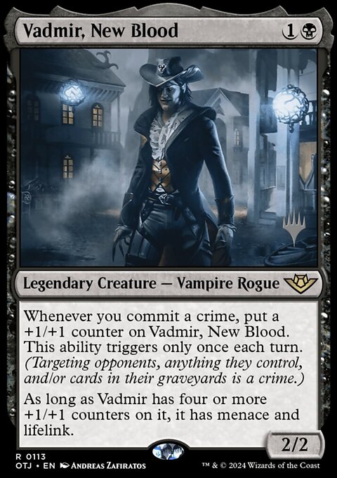 Vadmir, New Blood, Outlaws of Thunder Junction Promos #113p, Magic: The Gathering card