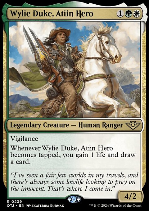 Wylie Duke, Atiin Hero, Outlaws of Thunder Junction Promos #239p, Magic: The Gathering card