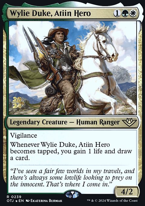 Wylie Duke, Atiin Hero, Outlaws of Thunder Junction Promos #239s, Magic: The Gathering card