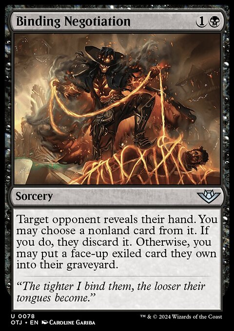 Binding Negotiation, Outlaws of Thunder Junction #78, Magic: The Gathering card