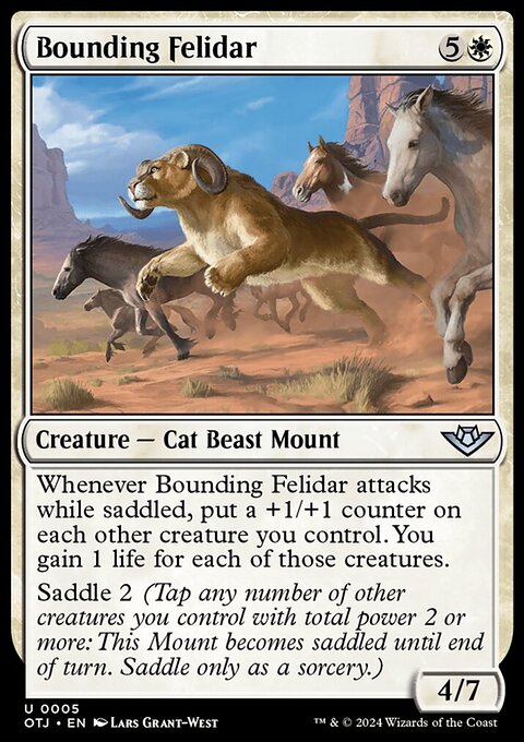 Bounding Felidar, Outlaws of Thunder Junction #5, Magic: The Gathering card