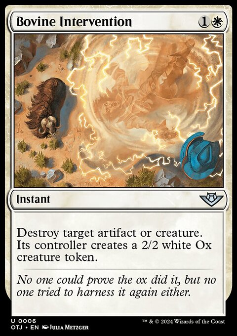 Bovine Intervention, Outlaws of Thunder Junction #6, Magic: The Gathering card