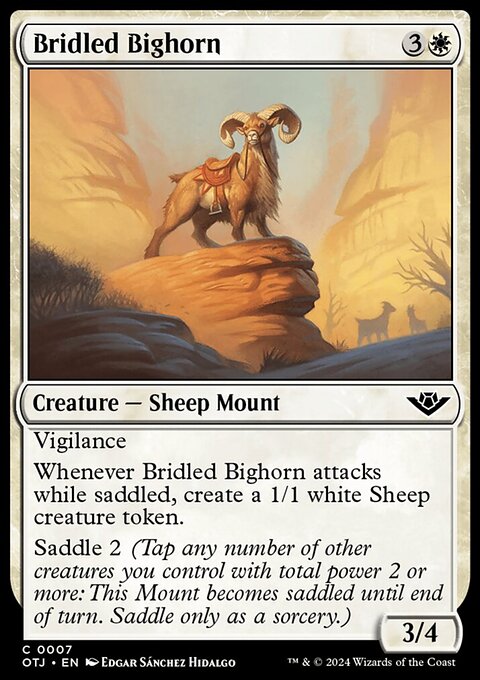 Bridled Bighorn, Outlaws of Thunder Junction #7, Magic: The Gathering card