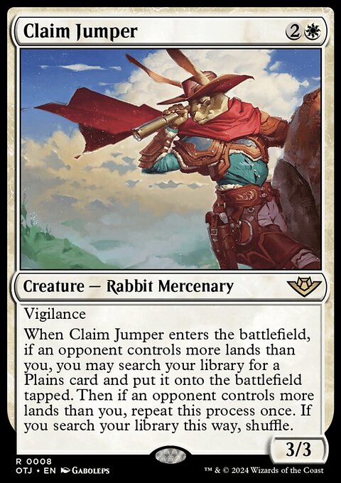 Claim Jumper, Outlaws of Thunder Junction #8, Magic: The Gathering card