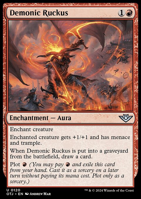Demonic Ruckus, Outlaws of Thunder Junction #120, Magic: The Gathering card