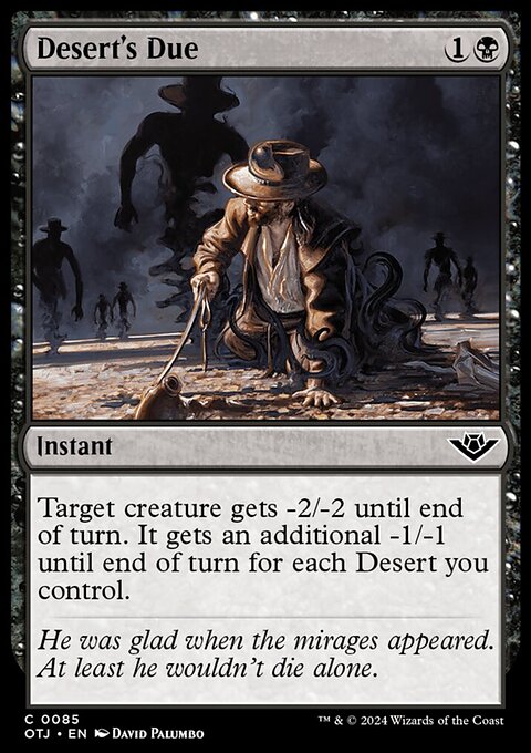 Desert's Due, Outlaws of Thunder Junction #85, Magic: The Gathering card