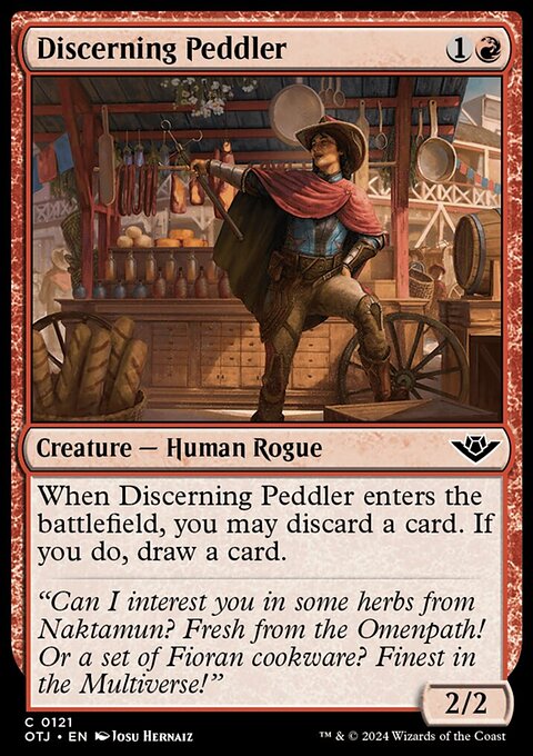 Discerning Peddler, Outlaws of Thunder Junction #121, Magic: The Gathering card