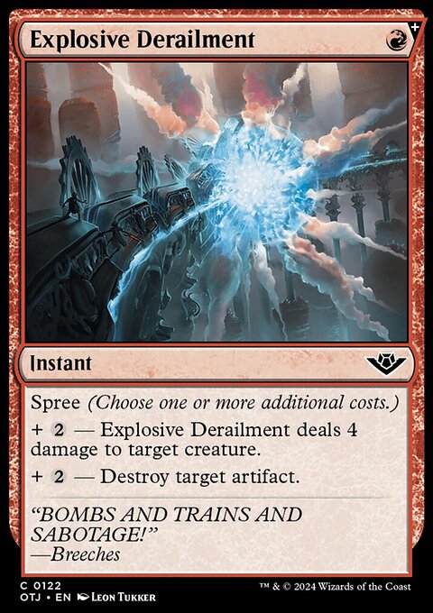 Explosive Derailment, Outlaws of Thunder Junction #122, Magic: The Gathering card