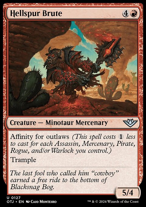 Hellspur Brute, Outlaws of Thunder Junction #127, Magic: The Gathering card