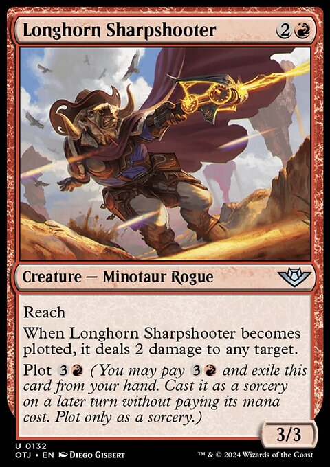 Longhorn Sharpshooter, Outlaws of Thunder Junction #132, Magic: The Gathering card