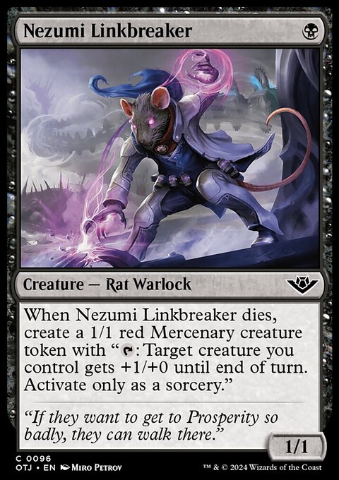 Nezumi Linkbreaker, Outlaws of Thunder Junction #96, Magic: The Gathering card