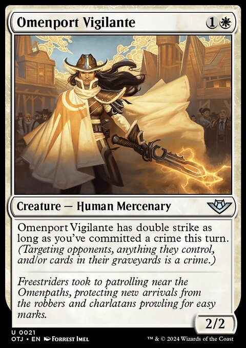 Omenport Vigilante, Outlaws of Thunder Junction #21, Magic: The Gathering card